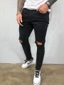 Ripped Men Jeans Slim Fit Skinny Pants High Quality Spring Summer Fashion Washed Vintage Blue Hip Hop Pants Streetwear Trousers.