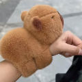 New Lovely Kawaii Capybara Animal Slap Snap Wrap Wristband Bracelet Capybara Plush Hand Ring Wristband KToys Birthday Present Cherry Super Store. 