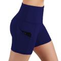 Women Gym Shorts High Waist Lifting Push Up Tight Cycling Sports Leggings + Phone Pocket Jogging Running Fitness Short Pant. 