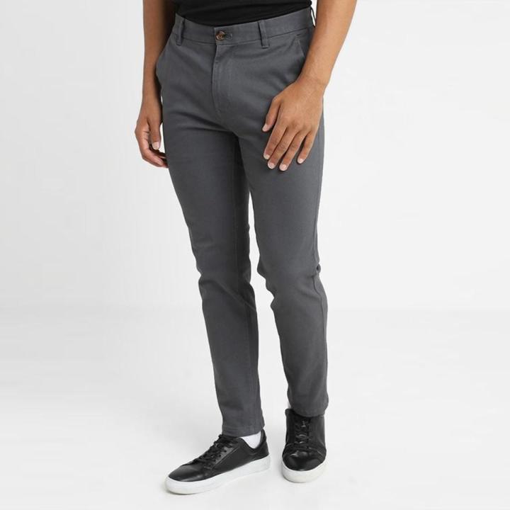 Slim-Fit Chino Gabardine Pants - Deep Gray - প্যান্ট ছেলেদের