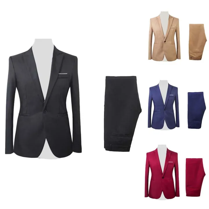2Pcs/Set%20suit%20men%20Formal%20Business%20Party%20Solid%20Color%20Long%20Sleeve%20Blazer%20Suit%20Pants%20Wedding%20wear%20Men%20Blazer%20costume%20homme%20-%20Image%206