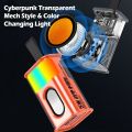 Transparent Mecha Wireless Bluetooth Speaker Sound Light Rhythm Subwoofer TWS Stereo Cyberpunk Music Center Hands-Free Call. 