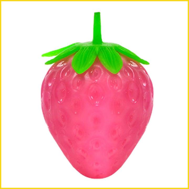 New Strawberry Squishy Color Change Simulation Fruit Decompression Key Chain Jewelry Cartoon Slow Rebound Decompression Pendant