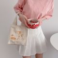 Cute Lunch Bag Canvas Lunch Box Picnic Tote Cotton Cloth Small Handbag Pouch Dinner Container Food Storage Bags For Ladies.