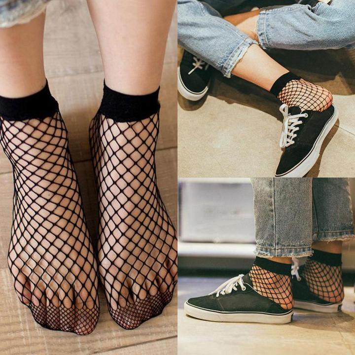 Lace Fish Net Socks Fashion Women Ruffle Fishnet Socks Daraz .bd