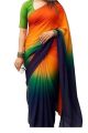 Trendy and Fashionable  Georgette Digital Printed Rainbow  Saree . saree with Blouse pcs for women. 