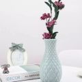 Nordic style diamond pattern vase fake plastic flower vase pot home decoratio(1psc) - Flower Vase.