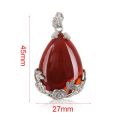 【Hannah Martin Store】Vintage Natural Quartz Teardrop Flower Gemstone Necklace Pendant Water Drop Pendants. 