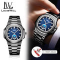 LouisWill Men Watch Men's Fashion Simple Calendar Waterproof Steel Band Watch Waterproof Quartz Watch With Calendar Original Fashion Men Watches Luxury Men Watch. 