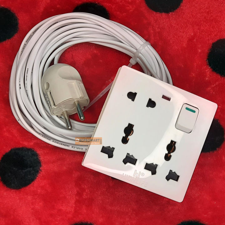 Handmade Multiplug 8pin 3 Port Universal Socket and 100% Copper cable (Heavy Duty + Long lusting) Multi Plug