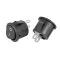LKPCIGCXM 20 Pcs SPST Black Button On/Off Round Rocker Switch AC 6A/125V 3A/250V. 