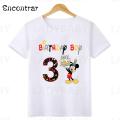 Disney Mickey Mouse Graphic Birthday Boy T shirt Kids Clothes 1 2 3 4 5 6 7 8 9 10 Years Baby Boys Party T-Shirts Customize Tops.