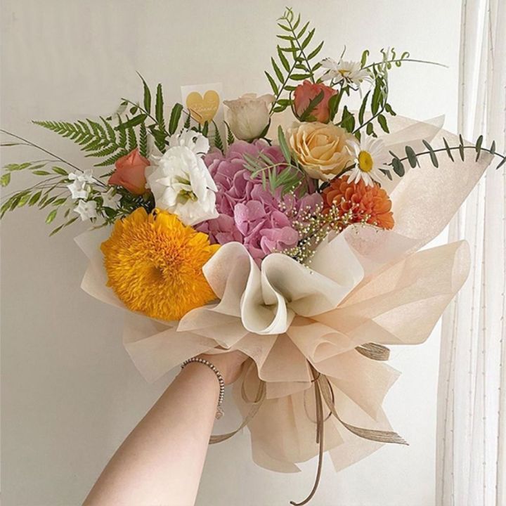 48Pcs%20Wedding%20Flower%20Wrapping%20Paper%20Portable%20Waterproof%20Environmental%20Friendly%20Bouquet%20Wrapping%20Material%20Milk%20Cotton%20High%20Quality%20Flower%20Packaging%20Paper%20-%20Image%204