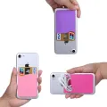 3M Double Pocket Elastic Stretch Silicone Cell Phone ID Credit Card Holder Sticker Universal Wallet Case Card Holder. 