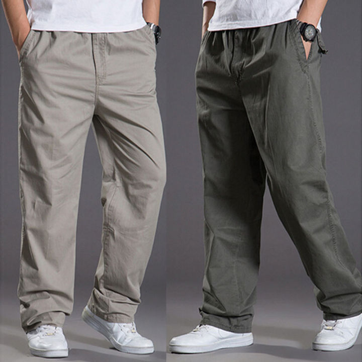 Mens%20casual%20Cargo%20Cotton%20pants%20men%20pocket%20loose%20Straight%20Pants%20Elastic%20Work%20Trousers%20Fit%20Joggers%20Male%20Super%20Large%20Size%20-%20Image%204