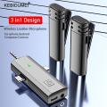 3 In 1 Wireless Lavalier Microphone Intelligent Noise-Reducing Mic For iphone Type-C 3.5mm Jack Smartphone SLR Camera PC.
