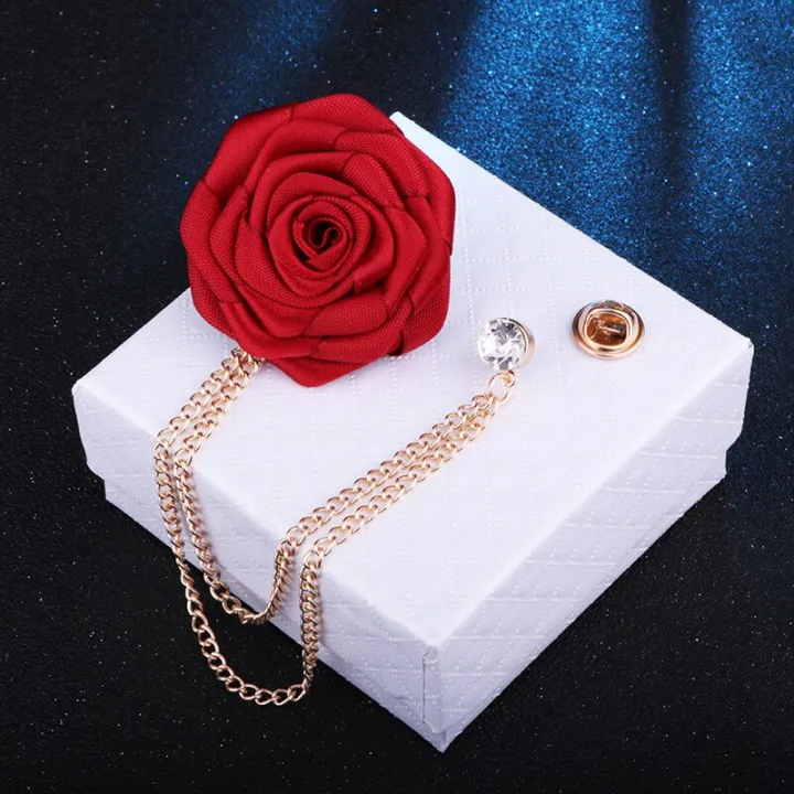 Hot%20Bridegroom%20Wedding%20Brooches%20Cloth%20Art%20Rose%20Flower%20Lapel%20Pin%20Well-designed%20Badge%20Tassel%20Chain%20Chest%20Brooch%20Fashion%20Badge%20-%20Image%203