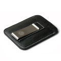 Leather Card Holder with Money Clip Wallet for Man. 
