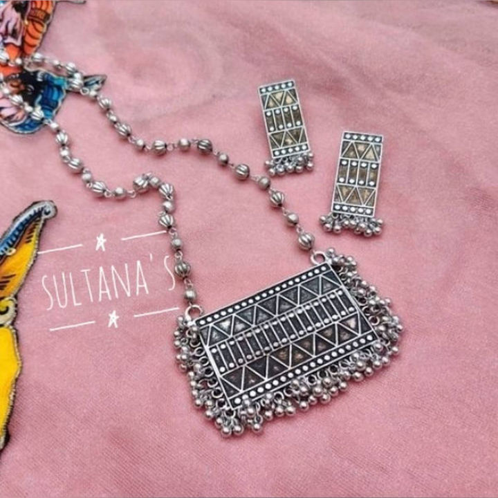 Multicolor - Saanjh Saaj Classic German Silver Necklace Set 48