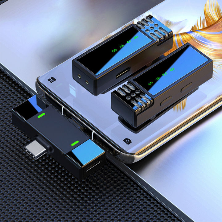 Wireless Lavalier Microphone with Charging Case Small Mini Clip Lapel Lav Mic Tiny Microphone for iPhone Android Audio Recording