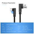 2.4A Micro Usb Cable 90 Degree Right Angle Micro-usb Fast Charging Cable 3m 2m Microusb for Xiaomi Redmi 7 7A Huawei Y8s/Y6p/Y5p.