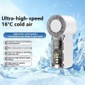 Super Mini Handheld Turbo Fan with Display & LED Light | Transparent 5 Speed Pocket Fan (Cyberpunk Design) Mini Fan + Light.