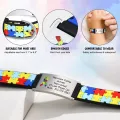 Personalized Autism Aspergers Bracelet for Children, Engraved Medical Alert ID Adjustable Silicon Bracelet Engraved Gift. 