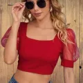 Cotton Crop Tops Short Body & Tissue Sleeve Blouse Best Qualityfull Good Stitching for Women. 
