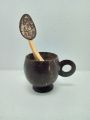 Eco Friendly Coconut Shell Tea Cup with Spoon.