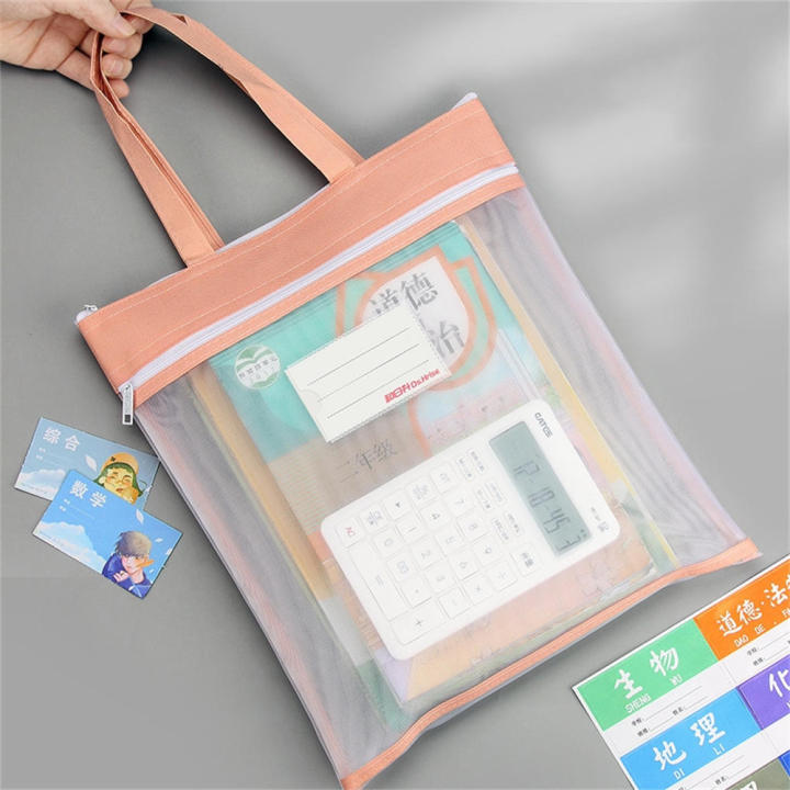 A4%20size%20Document%20bag%20Reusable%20Mesh%20material%20Zipper%20closure%20File%20folders%20Transparent%20Storage%20bag%20for%20Student%20use%20Office%20storage%20-%20Image%207