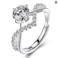 Fashion Adjustable Zircon inlaid Couple Rings for Women Men Wedding Ring Jewelry Gift.