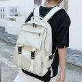 Japanese Harajuku style dark tide solid color school bag female Korea ins retro student backpack cargo backpack.