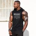 Muscleguys Liftwear Sleeveless Shirt with hoody Brand gyms Clothing Fitness Men Bodybuilding stringer tank tops Hoodies singlets. 