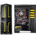 Segotep Chariot TF Mid Tower Gaming Computer Case Support ATX M-ATX ITX Motherboard - Black and Golden.