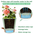3Pack 6.5Inch Self Watering Pots for Indoor Plants,Flower Pots Planter with Drainage Holes and Wick Rope Durable ,White.