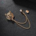 Animal Lapel Pin for Men, Retro Lion Brooch Jewelry Accessories Lapel Pin Chain Tassel Brooch for Career Suit Shirts Scarf Wedding.