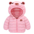 Children's short padded clothes, autumn and winter warm jackets, cute hooded padded jackets for boys and girls, 0-5 years old baby tops.