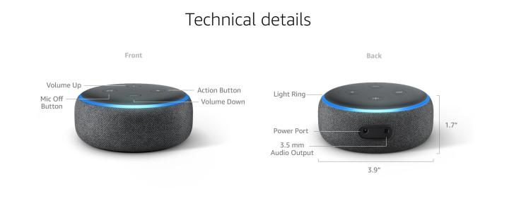 All-new Echo Dot (3rd Gen) - Smart speaker with Alexa - Charcoal