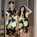 M-5XL Couple Pyjamas Men Women Baju Tidur Short Sleeve Sleepwear Nightwear Cartoon Printing Pajamas set Plus Size. 