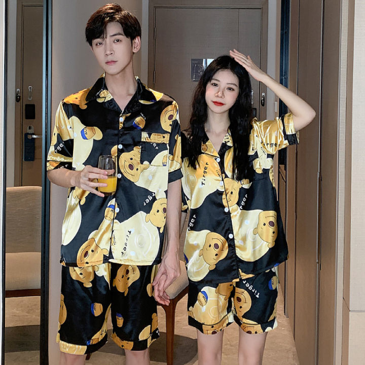 M-5XL%20Couple%20Pyjamas%20Men%20Women%20Baju%20Tidur%20Short%20Sleeve%20Sleepwear%20Nightwear%20Cartoon%20Printing%20Pajamas%20set%20Plus%20Size%20-%20Image%202