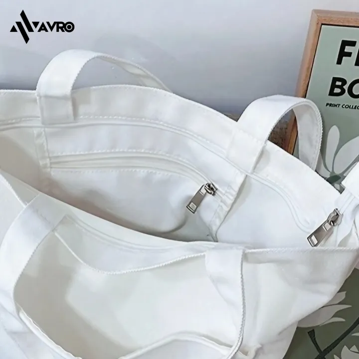 Avro%20Premium%20Tote%20Bag%20For%20Women%20-%20Noah%20-%20White%20(%20Secure%20by%20zipper,%20Inner%20%20zipper%20pocket)%20-%20Canvas%20bag%20for%20girls%20-%20Tote%20bag%20for%20women%20-%20Image%203