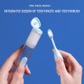 2 In 1 Toothbrush Toothpaste Set Portable Mini Small Integrated Toothbrush Dental Cleaning Appliance. 