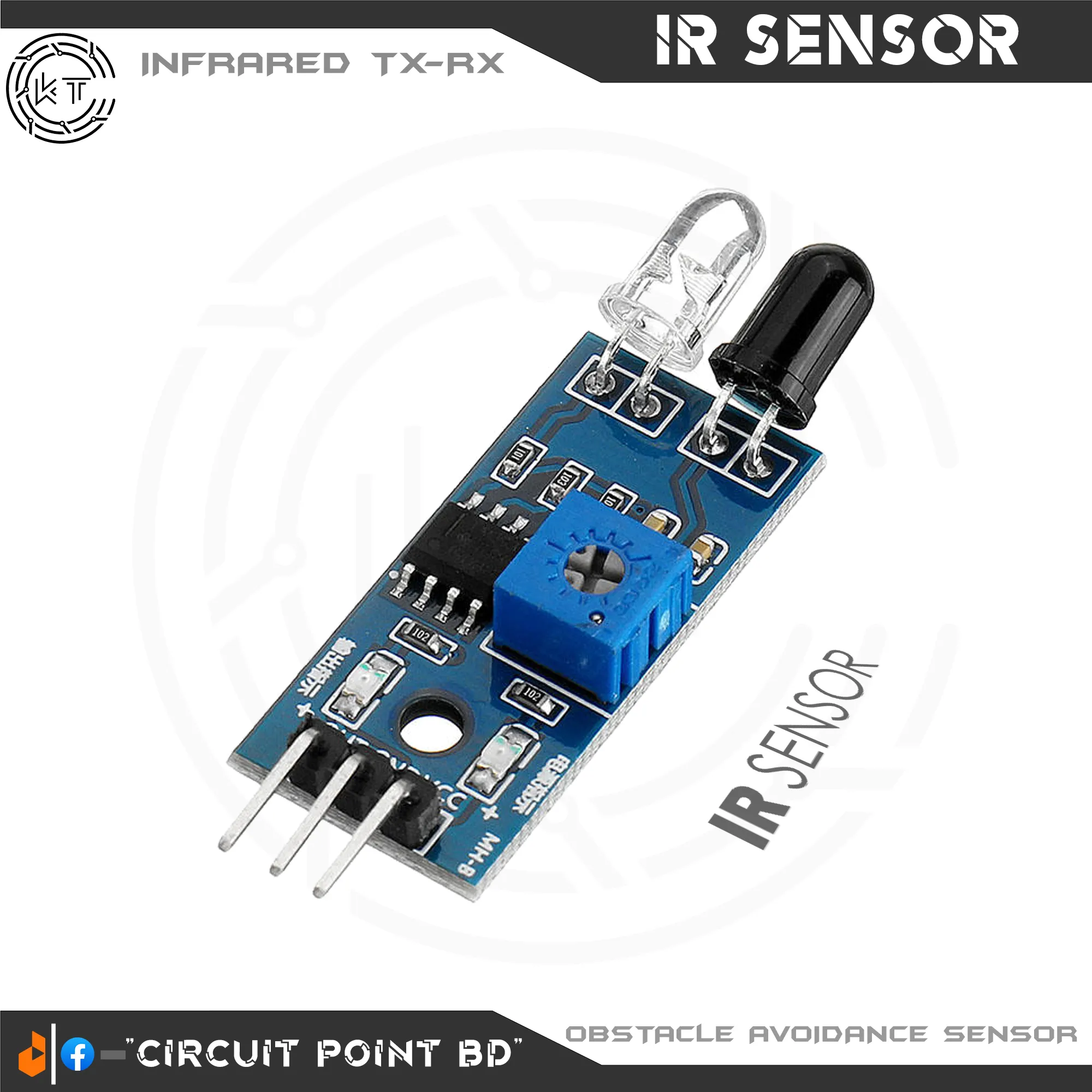 IR Sensor Module FC-51 (Transmitter and Receiver), Infrared Obstacle ...