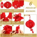 【Shop the Latest Trends】 Christmas Decoration Products Non- Blessing Palace Lantern Decor Pendant on the Door 30cm Chinese Style New Year Red Lantern Hollow Fabric Festive Lanterns. 
