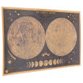 TIE LER Large Vintage Retro Paper Earth Moon World Map Poster Wall Chart 
 brave. 