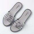 Slippers Women's 2024 New Wear Summer Semi-Slippers Fashion Flower Beach Shoes Sandals Flat Casual Flip-Flops.