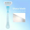 4-Layers Manual Razor For Women, Reusable Blades, Shaving Set. Replacable Blades,Women Shaver With Lube Strip, Classic Razor. 