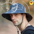 K110 New 2021 Summer Hat Panama For Men Sunscreen Visor Fishing Mountaineering Fisherman's Hat Beach Boonie Hat Bucket Hats. 