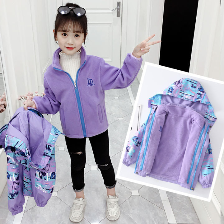new%20Children%20Polar%20Fleece%20Jacket%20baby%20boy%20Girl%20Sport%20Kids%20Coat%202pcs%20Hooded%20Waterproof%20Windbreaker%20clothing%20Autumn%20Winter%20clothes%20-%20Image%202