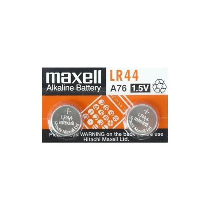 2 pcs Maxell LR44 / A76 / AG13 / SR44 1.5V Alkaline Button Coin Cell Batteries Battery